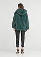 Short faux fur jacket with hoodie