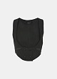 Crop vest with square wide neckline