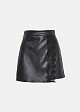 Skorts in leather look with lace detail