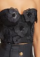 Top bralette negru decorat cu mărgele