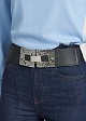 Wide belt with square buckle