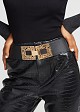 Wide belt with square buckle