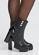 Quilted high heel boot