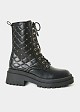 Quilted boots με studs