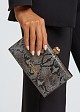 Clutch bag with snake material