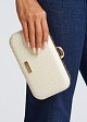 Clutch bag with embossed leatherette