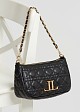 Quilted midi bag in leather look