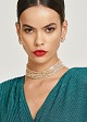 Multirow choker necklace in rhinestones