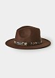 Wool look hat in brown