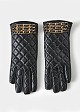 Quilted biker gloves with chains