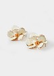 Floral stud earrings in ivory and gold