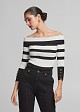 Fold over top in stripes