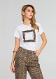 Cotton blouse with animal print logo