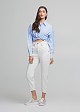 Cropped shirt in baby blue stripes