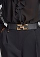 Elasticated belt with golden look buckle