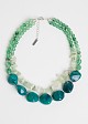 Beaded necklace in green tones