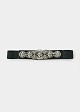 Crystaled wide belt in black