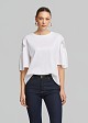 Blouse with sheer detail on the sleeves