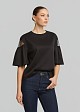 Blouse with sheer detail on the sleeves