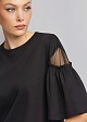 Blouse with sheer detail on the sleeves
