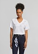 Βlouse with sparkling rhinestone floral embroidery