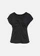 Solid-color blouse with knot