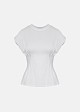 Blouse with a corset waist and short sleeves