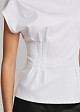 Blouse with a corset waist and short sleeves