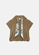 Hooded cropped blouse with scarf