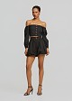 Cropped long-sleeve poplin top