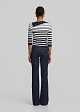 Knitted striped top with sailor collar