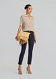 Knitted top with sleeves and a collar
