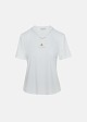Cotton top with chain jewelry and logo
