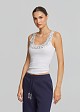 Ribbed tank top with crystals