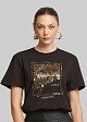 Blouse with metallic logo print