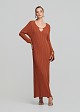 Maxi knitted dress with bell sleeves