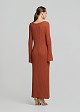 Maxi knitted dress with bell sleeves