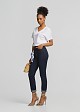 Skinny denim pants with scarf