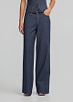 High-waisted striped jeans