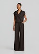 High-waisted straight wide-leg pants