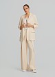 Pleated straight-leg trousers