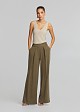 Pleated straight-leg trousers