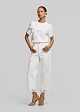 White high-waisted denim jeans