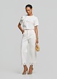 White high-waisted denim jeans