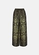 Printed cropped trousers in satin look