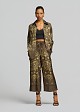 Printed cropped trousers in satin look