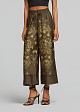 Printed cropped trousers in satin look