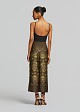 Printed cropped trousers in satin look