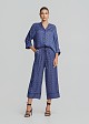 Satin look pants in logo print