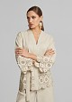 Leather-look cardigan with laser-cut detailing